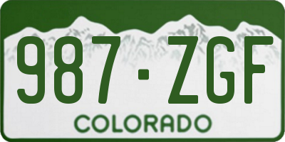 CO license plate 987ZGF