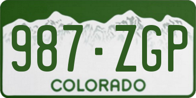 CO license plate 987ZGP
