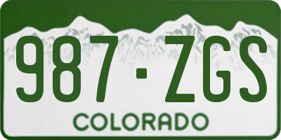 CO license plate 987ZGS