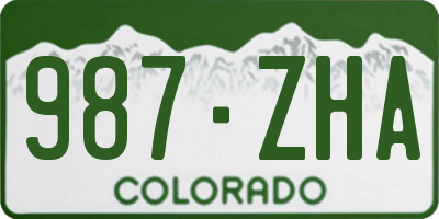 CO license plate 987ZHA