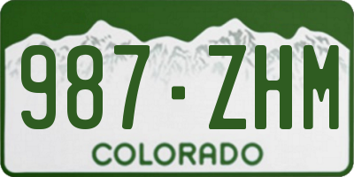 CO license plate 987ZHM