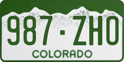 CO license plate 987ZHO