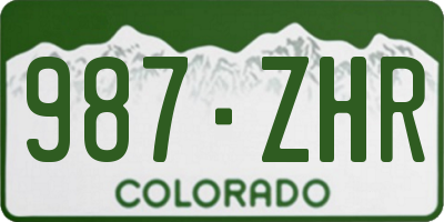 CO license plate 987ZHR