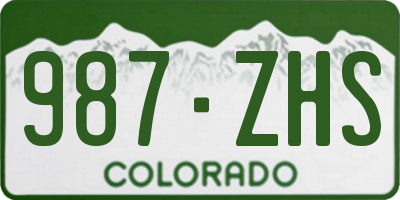 CO license plate 987ZHS
