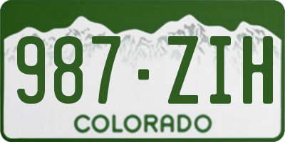 CO license plate 987ZIH