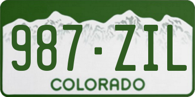 CO license plate 987ZIL