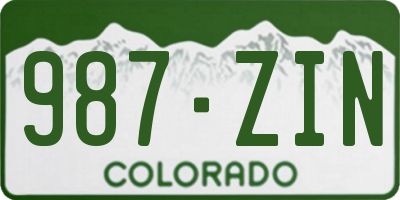 CO license plate 987ZIN