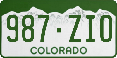 CO license plate 987ZIO