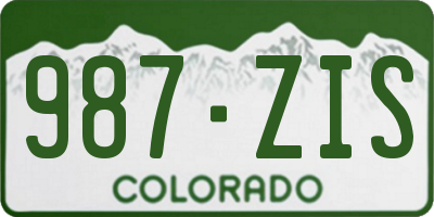 CO license plate 987ZIS