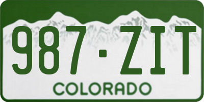 CO license plate 987ZIT