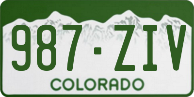 CO license plate 987ZIV