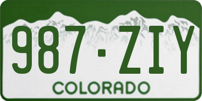 CO license plate 987ZIY