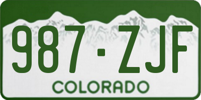CO license plate 987ZJF
