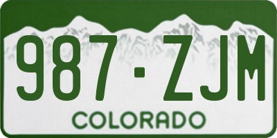 CO license plate 987ZJM