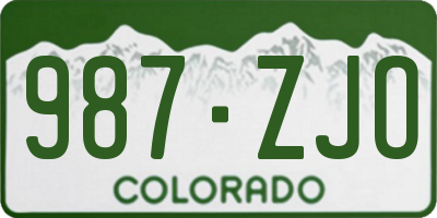 CO license plate 987ZJO