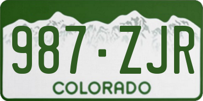 CO license plate 987ZJR