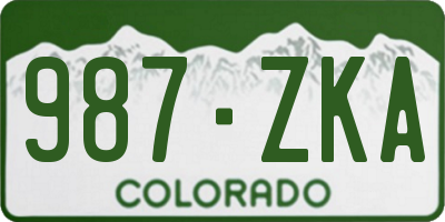 CO license plate 987ZKA
