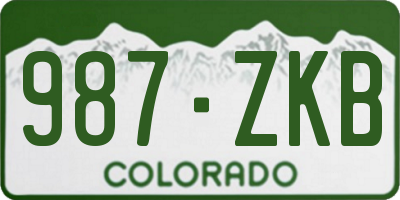 CO license plate 987ZKB