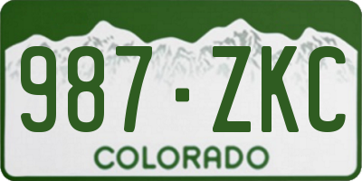 CO license plate 987ZKC