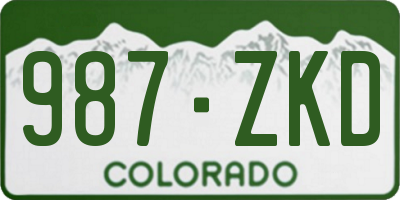 CO license plate 987ZKD