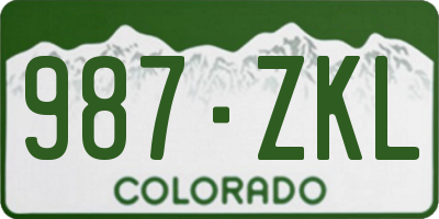 CO license plate 987ZKL