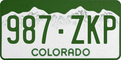CO license plate 987ZKP
