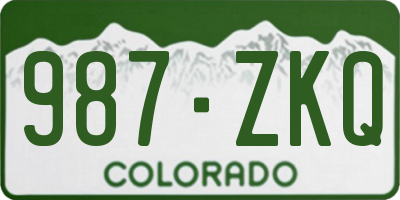 CO license plate 987ZKQ