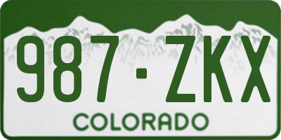 CO license plate 987ZKX