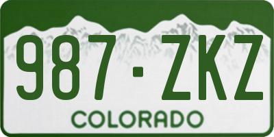 CO license plate 987ZKZ