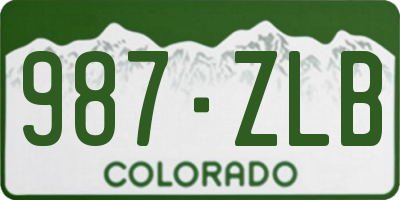 CO license plate 987ZLB