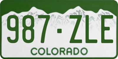 CO license plate 987ZLE