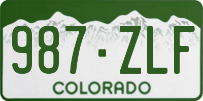 CO license plate 987ZLF