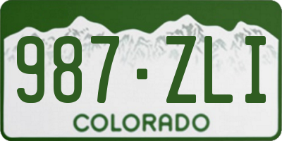 CO license plate 987ZLI