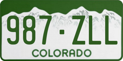 CO license plate 987ZLL