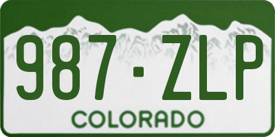 CO license plate 987ZLP