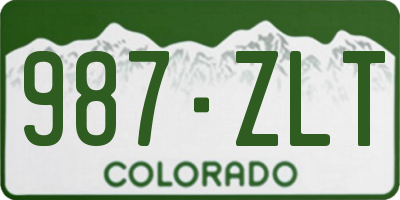 CO license plate 987ZLT