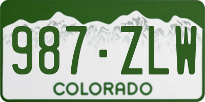 CO license plate 987ZLW