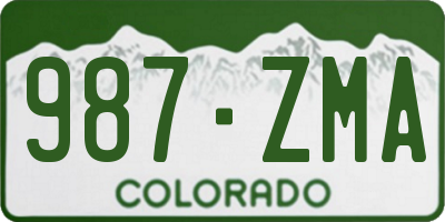 CO license plate 987ZMA