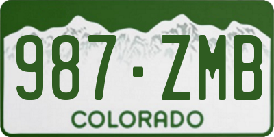 CO license plate 987ZMB