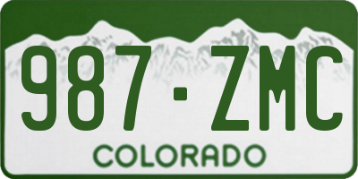 CO license plate 987ZMC