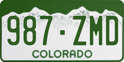 CO license plate 987ZMD
