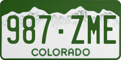 CO license plate 987ZME