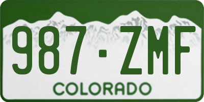 CO license plate 987ZMF
