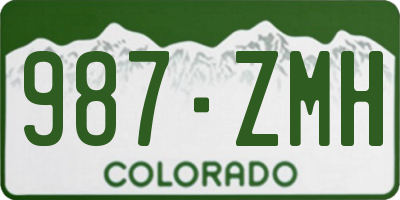 CO license plate 987ZMH