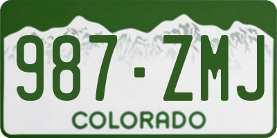 CO license plate 987ZMJ