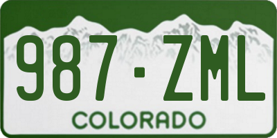 CO license plate 987ZML