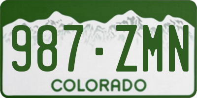 CO license plate 987ZMN