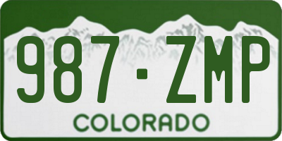 CO license plate 987ZMP