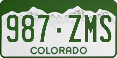CO license plate 987ZMS