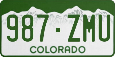 CO license plate 987ZMU